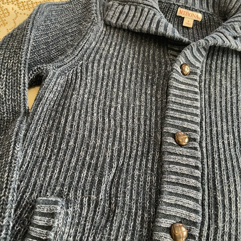 Merona Gray Ribbed Cardigan Sweater - Picture 3 of 14
